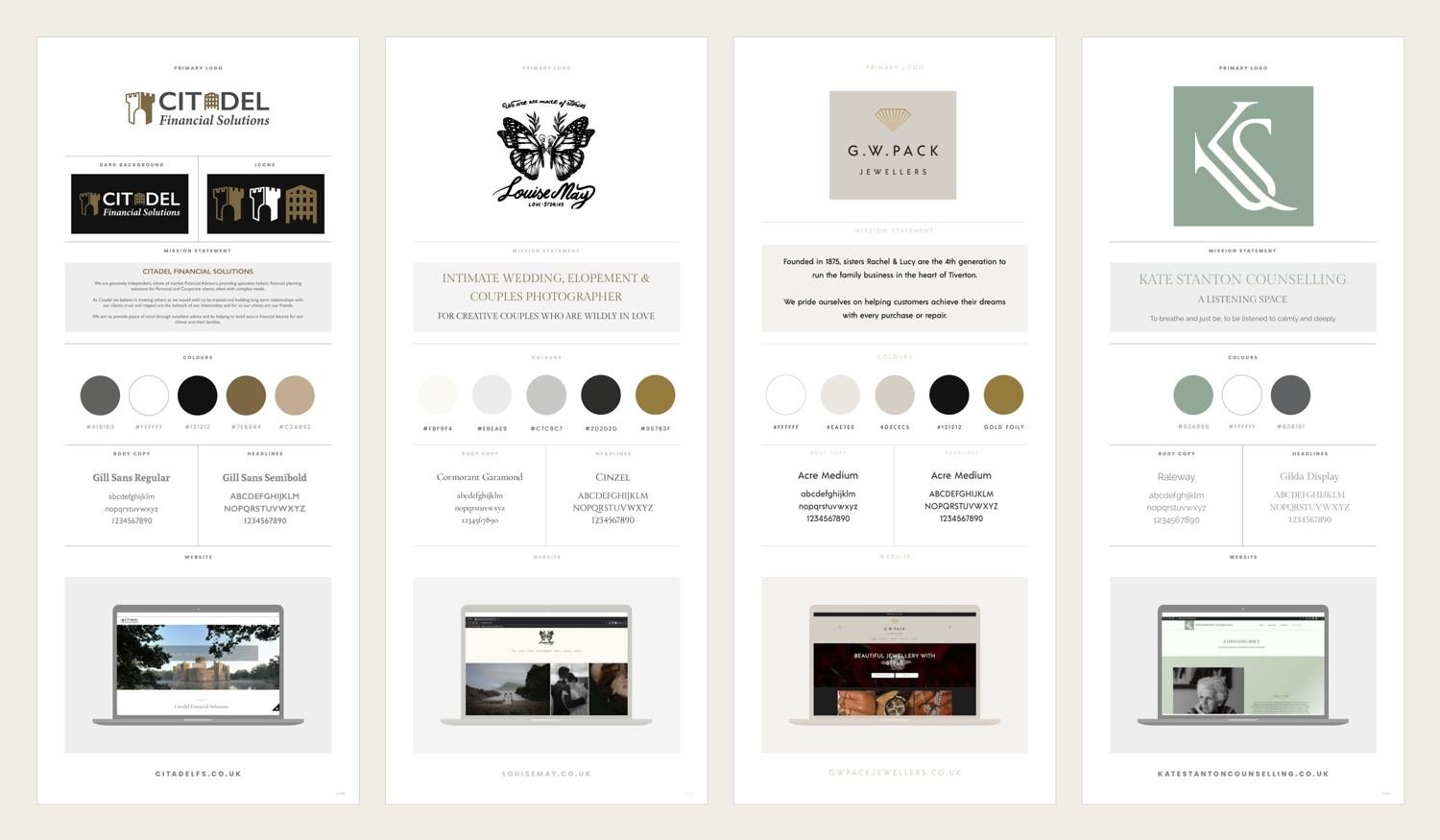 Services 2 Brand guidelines created for Wildmoor clients